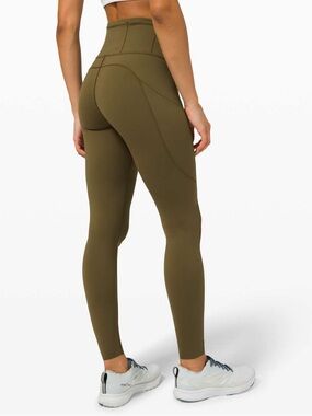 Lululemon Fast and Free Tight II 28” High Rise Size 4 In Moss Green